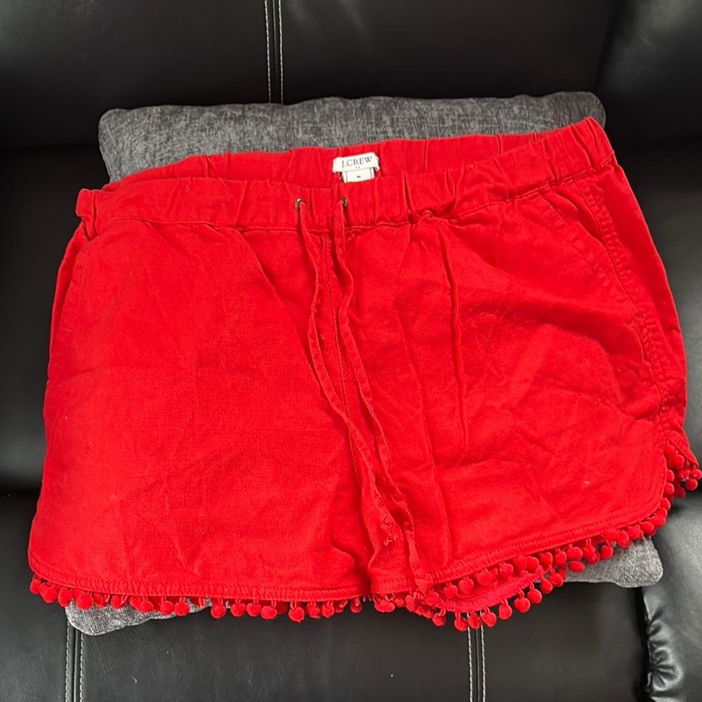 J. Crew Red High Waist Shorts with Playful Trim size medium